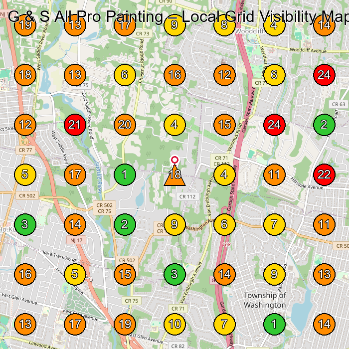G & S All Pro Painting General Contractor GeoGrid ranking map for None